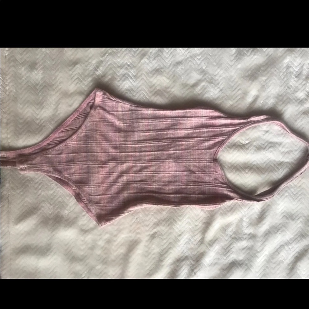 Pink halter top bodysuit